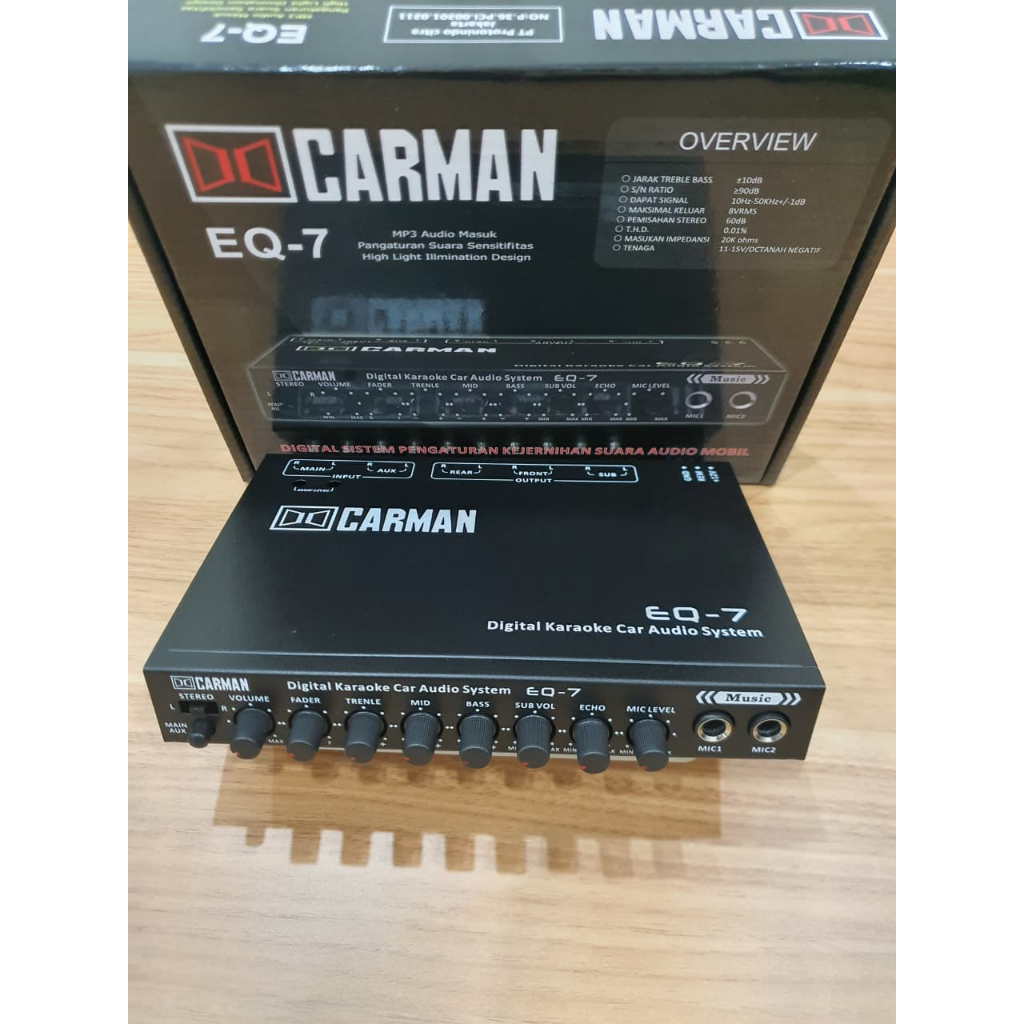Prarametrik Preamp Carman EQ-7 Pengaturan Kejernihan Suara Audio Mobil
