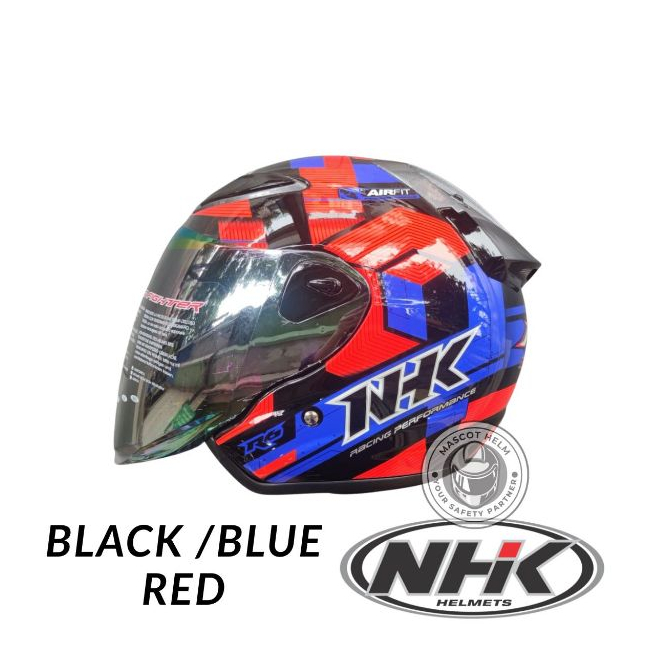 HELM HALF FACE NHK R6 CORAK CUBE KACA PELANGI BENING PRIA WANITA