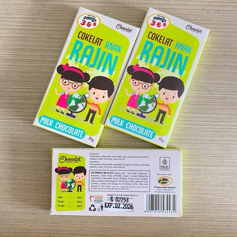 Cokelat Anak Rajin Asli Cokelat Susu 25gr Original Chocodot Khas Garut