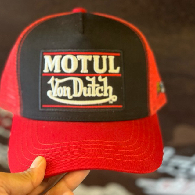 VONDUTCH topi trucker mtl31 hitam merah MOTUL OIL Bordir NEW ORIGINAL