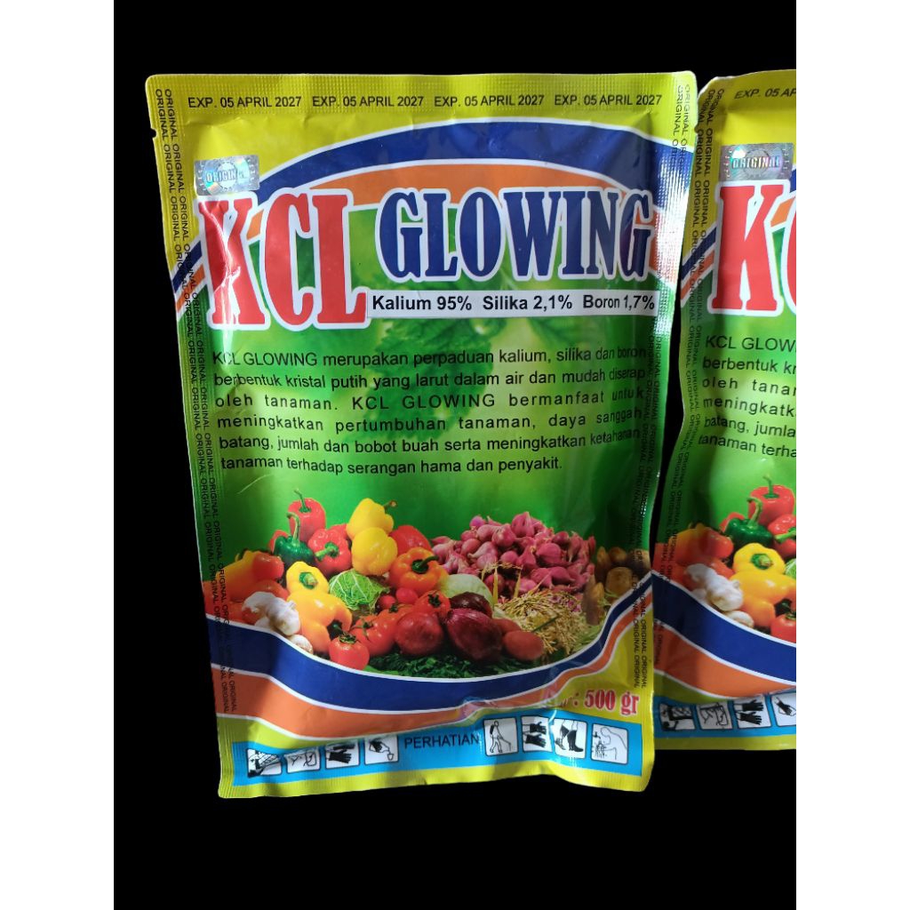 Grosir Pupuk kalium 95% KCL Glowing 500gr Penambah bobot Bawang Merah.