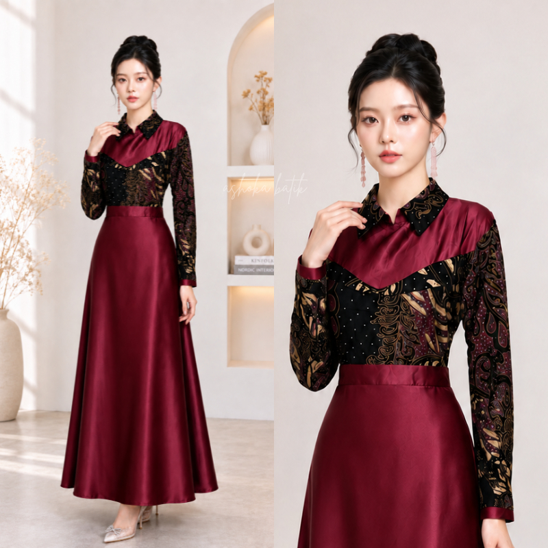 GAMIS BATIK VELVET BATIK PREMIUM | DRESS BATIK KONDANGAN COUPLE SARIMBIT TERLARIS | BAJU PASANGAN SA