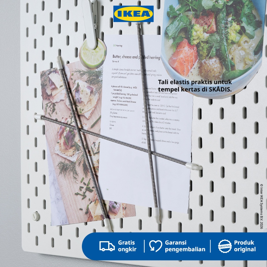 IKEA SKADIS Kabel Elastis Untuk Pegboard Serbaguna Isi 3pcs