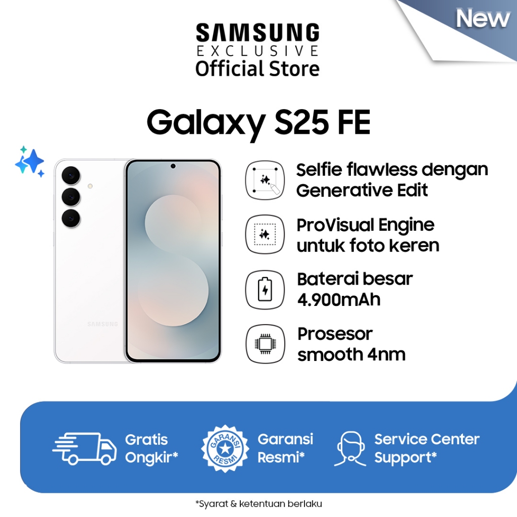 Samsung Galaxy S25 FE 8/256GB - White | Smartphone AI | Galaxy AI | 4900 mAh