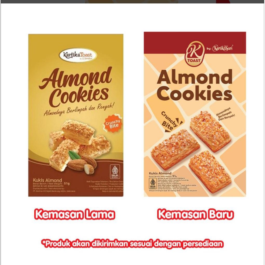 Kartika Almond Cookies 51g/Kartika Toast Almond Cookies 51g/Kartika Sari Almond Cookies 51g