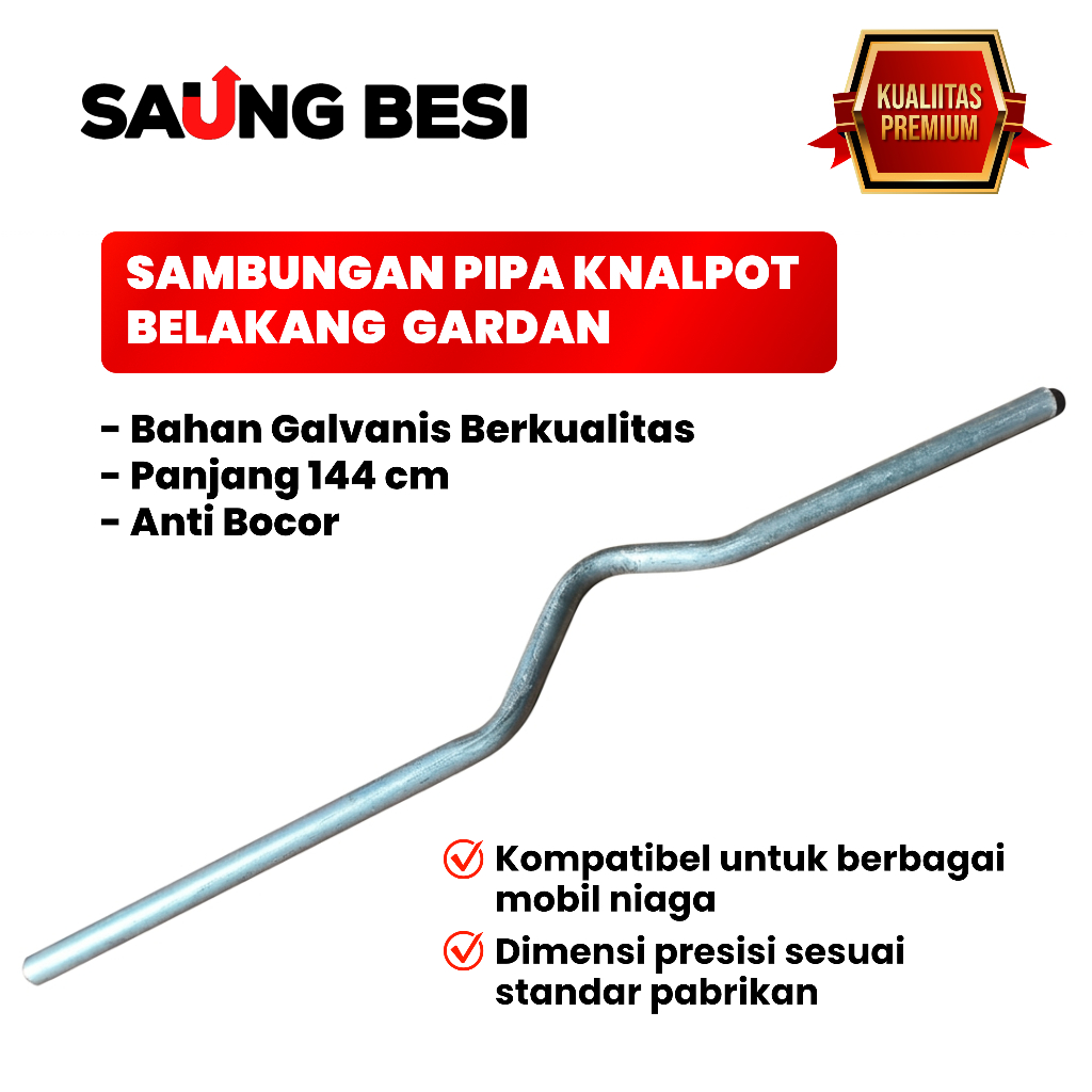 Sambungan pipa knalpot belakang gardan 144 cm galvanis