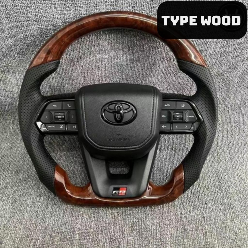 Stir Toyota Daihatsu Landcruiser LC300 VX300 Wood - Steering Wheel LC300 VX300 - Motif Kayu