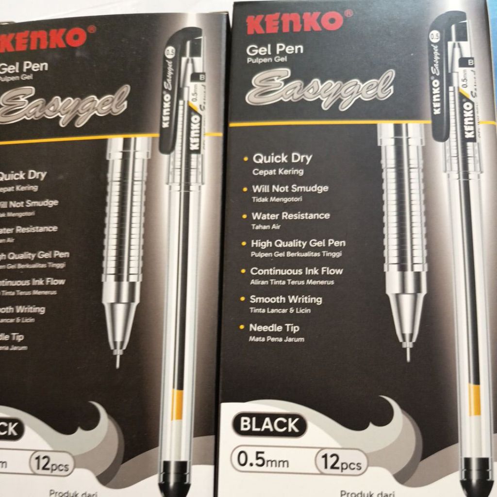 pulpen kenko gel easigel hitam, merah, biru
