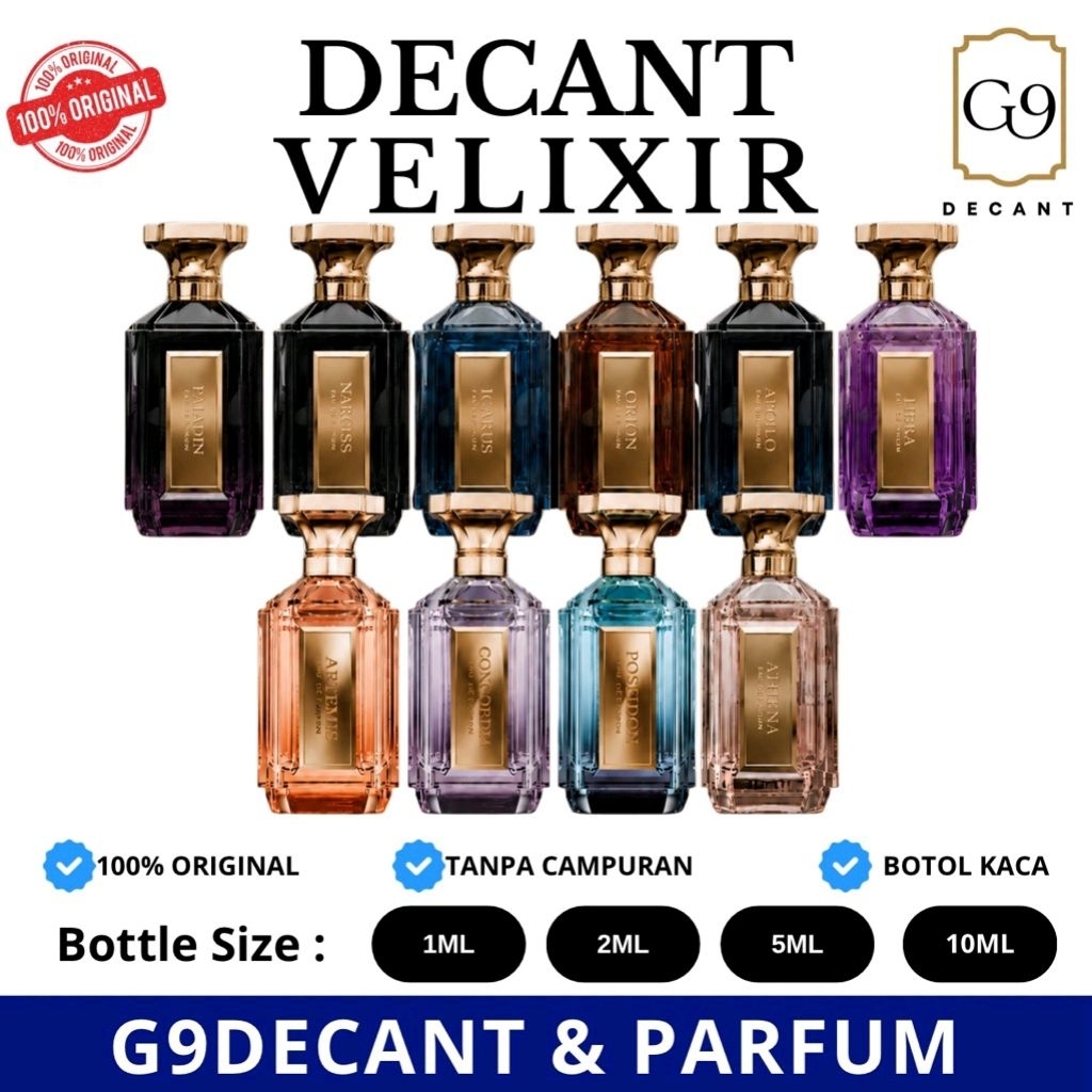 Decant VELIXIR | Velixir Icarus | Velixir Apollo | Velixir Paladin | Velixir Athena | Velixir Hera |