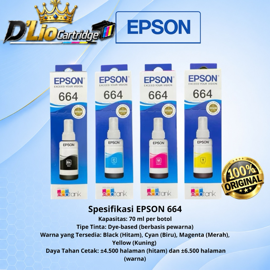 TINTA EPSON 664 (T664) Original  L110, L120, L360, L550