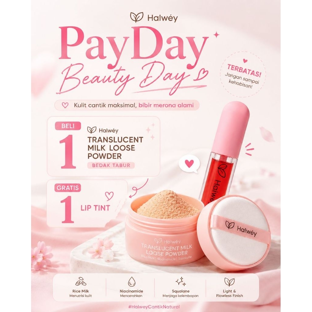 [promo] Halwey Translucent Milk Loose Powder bedak tabur
