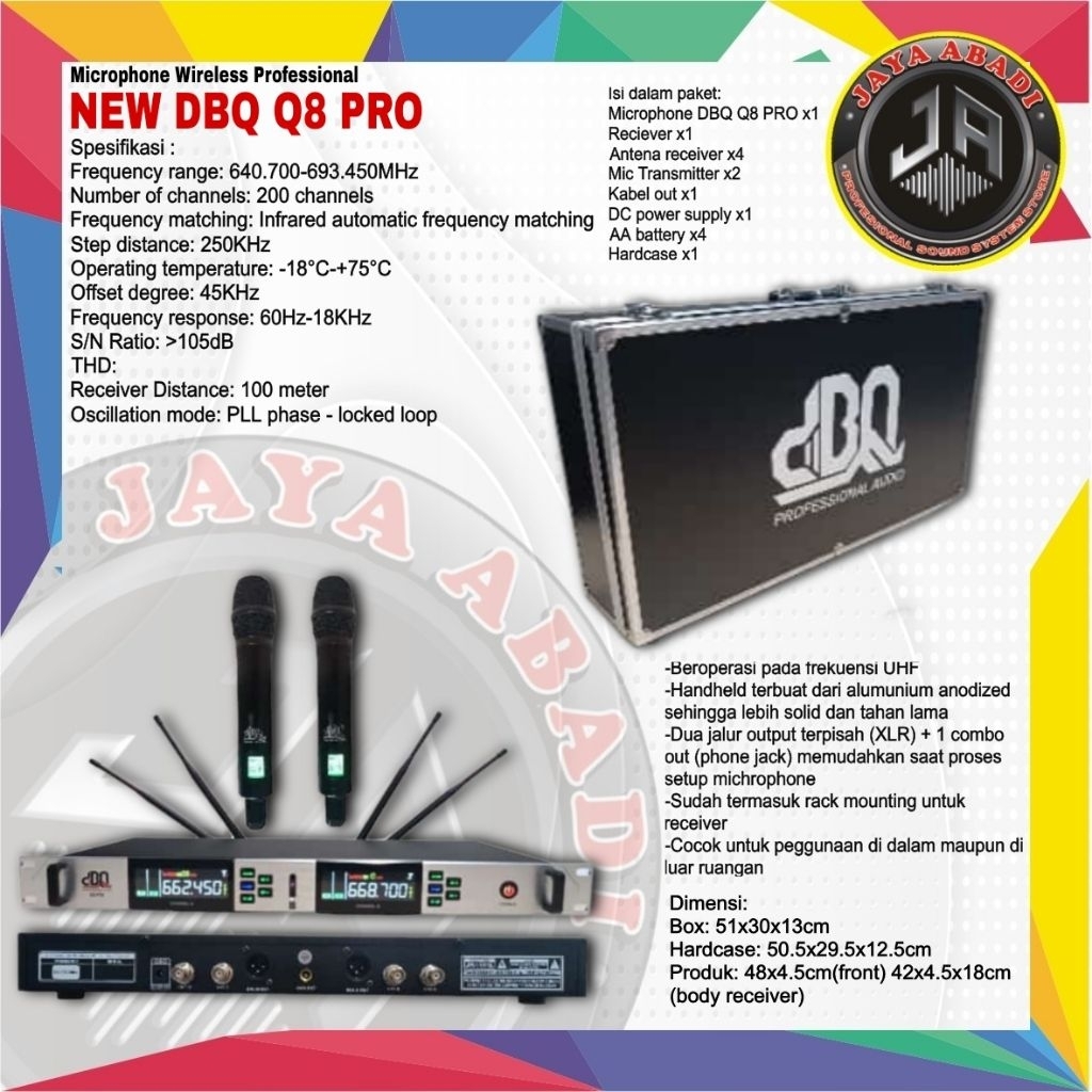 Microphone Wireless Professional DBQ Q8 PRO HANDLE & HANDLE ORIGINAL