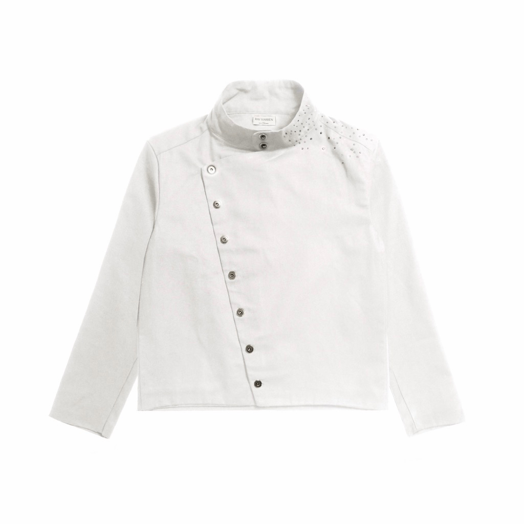 WHITE CRYSTAL FENCING OVERSHIRT