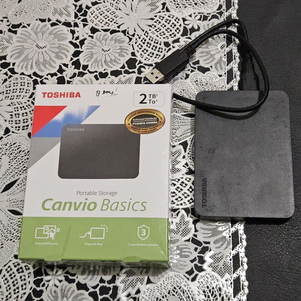 Hardisk Eksternal 2TB Toshiba HDD External 2 tera merk toshiba canvio fullset