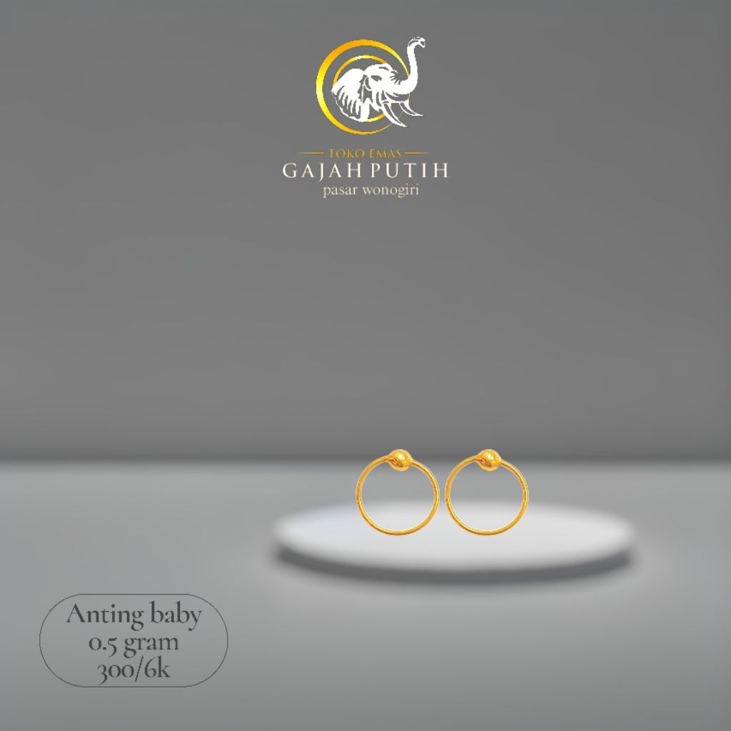 Anting emas baby 0.5 gram