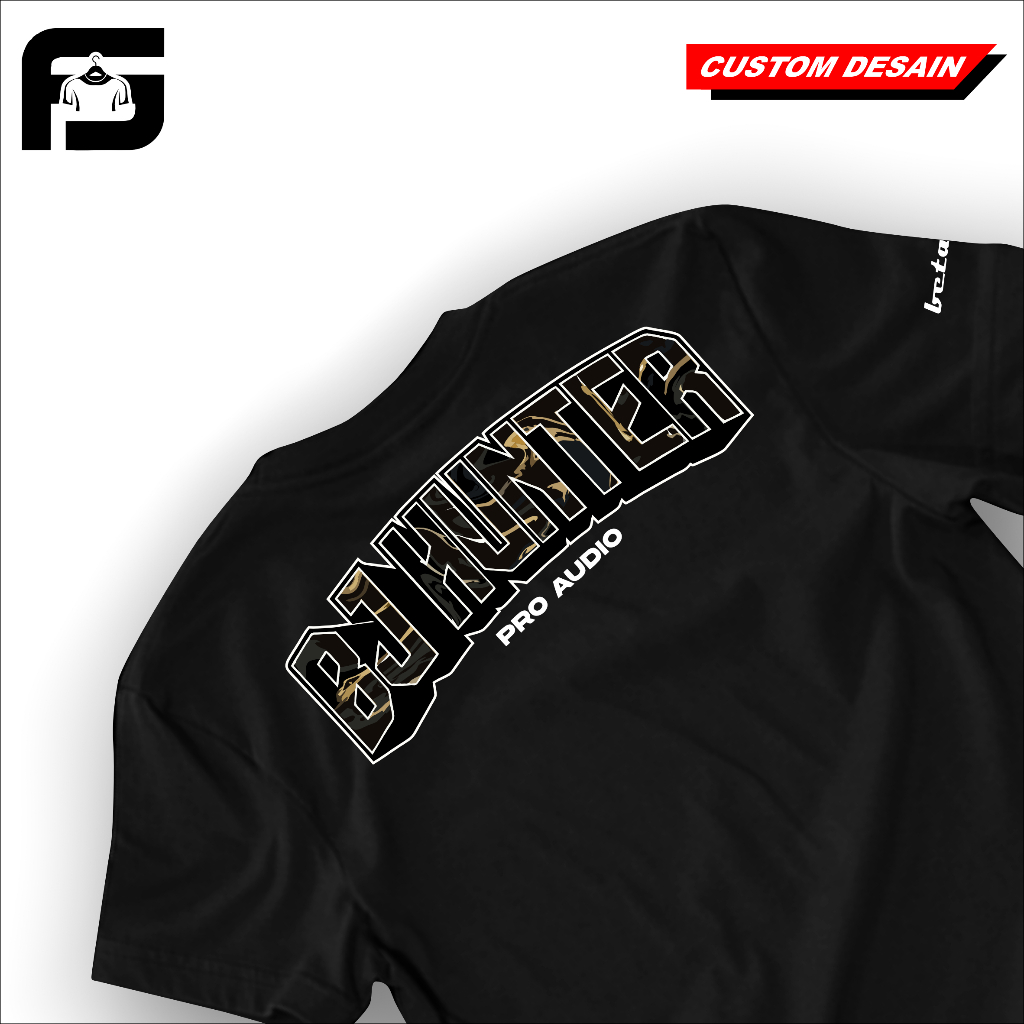 Kaos BJ HUNTER PRO AUDIO Lengan Pendek Bahan Cotton Combed 30S Unisex