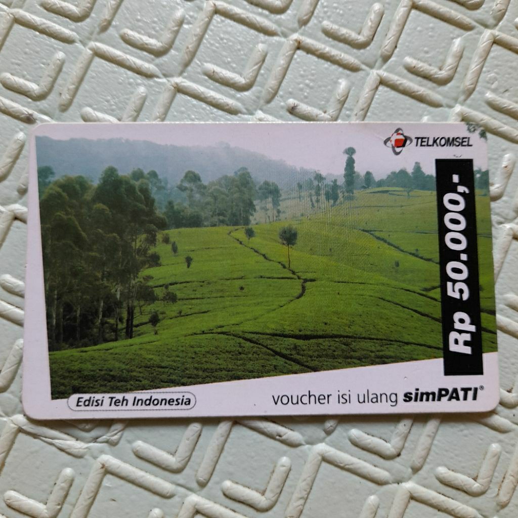 T274 KOLEKSI KARTU TELEPON LAMA INDNESIA VOUCHER SIMPATI EDISI TEH INDONESIA 1PCS BEKAS