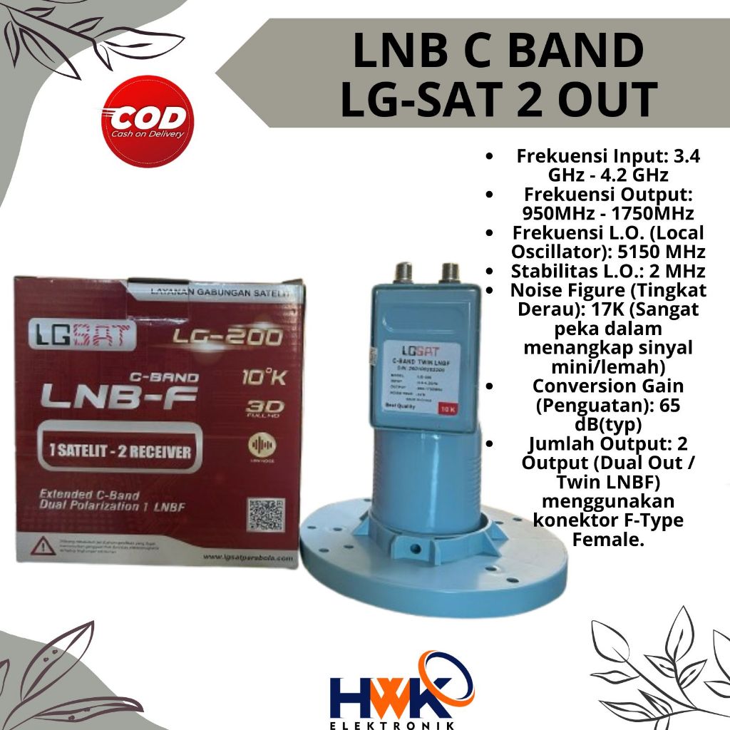 LNB PARABOLA CBAND/JARING DOUBLE OUT GARDINER | LNB PARABOLA JARING 2 OUT UNIVERSAL