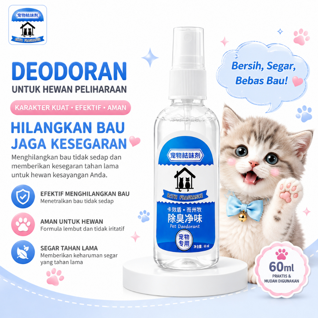 Spray Penghilang Bau Kotoran Kucing Anjing Pet Odor Remover Odor Desinfektan Spray untuk Pipis dan P