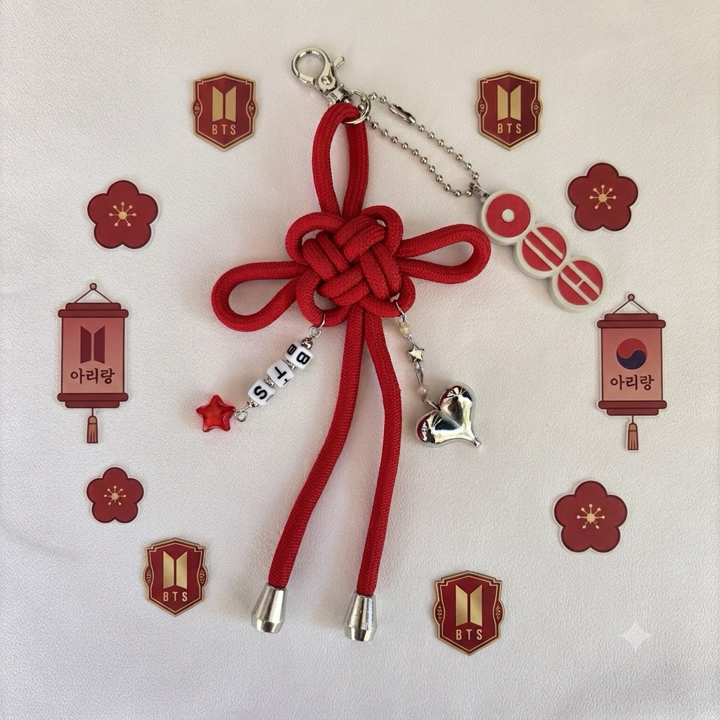 •rebvenskab•BTS  lucky knot keychain / BTS keychain / BTS lucky knot / BTS bag charm / BTS arirang k