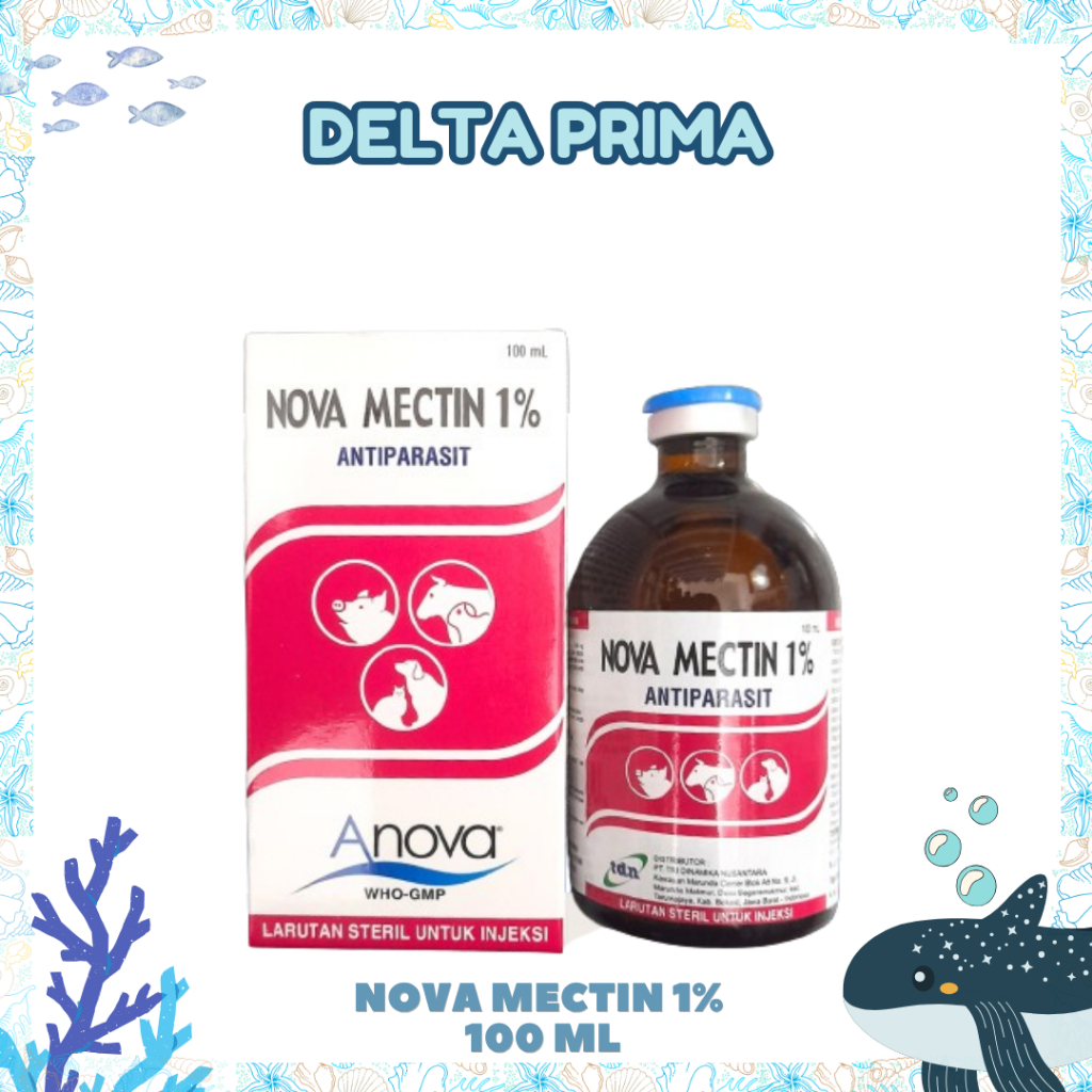 NOVA MECTIN 1% 100 ML BY ANOVA - Anti Ektoparasit Dan Endoparasit, Cacingan Dan Kutu Ternak.