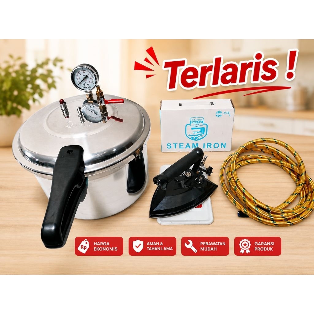 Setrika Uap Boiler Presto Modifikasi Laundry 12 Liter