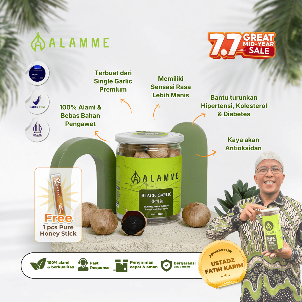 Alamme Black Garlic Bawang Hitam Tunggal Premium Alamme 220 Gram