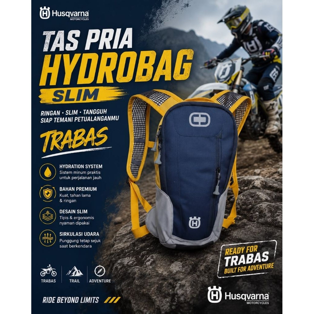 Tas Pria Ransel Hydropack Slim Husqvarna Ktm Trabas Olahraga Outdoor