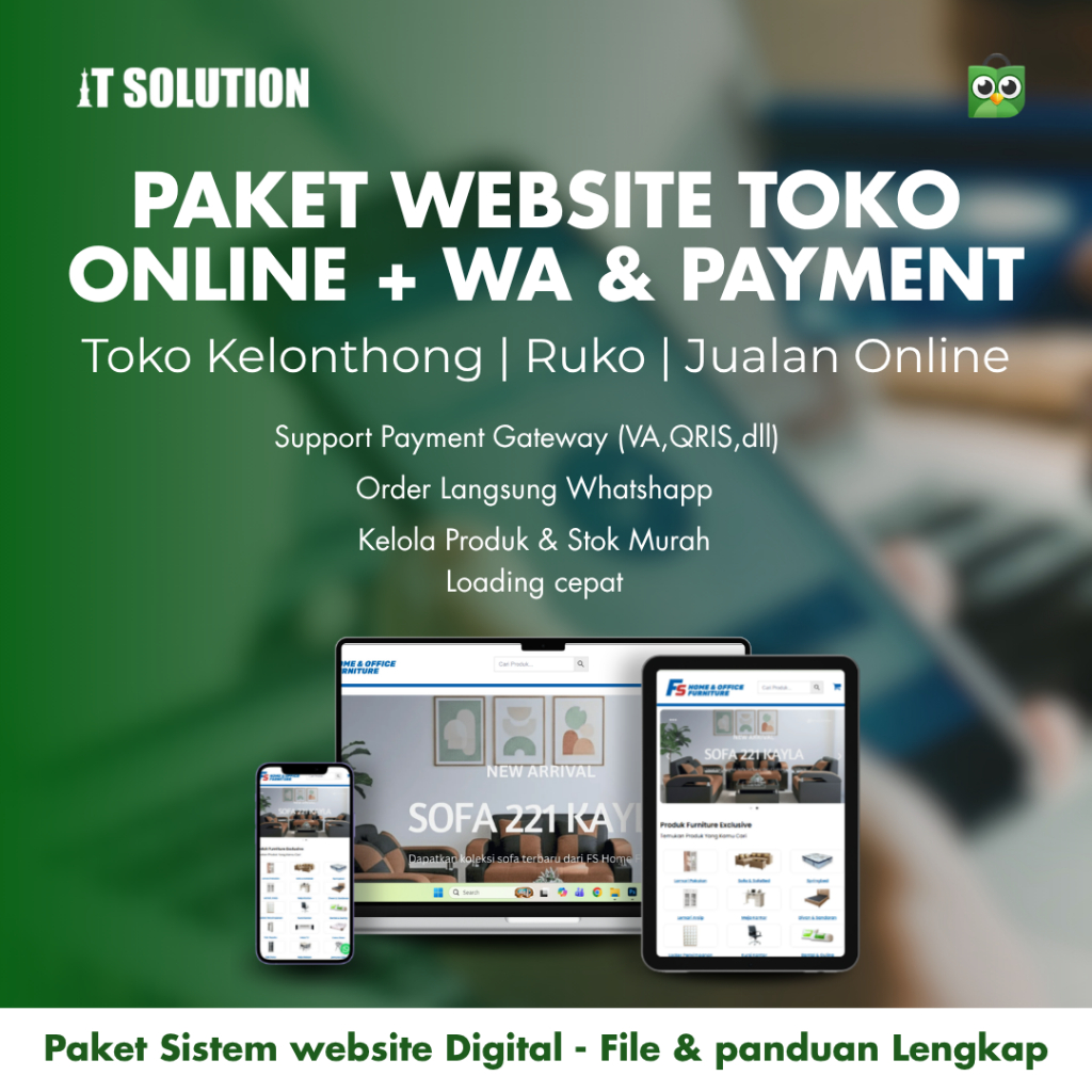 Paket Website Toko Online + WhatsApp & Payment Gateway – Website E-Commerce Profesional Siap Pakai