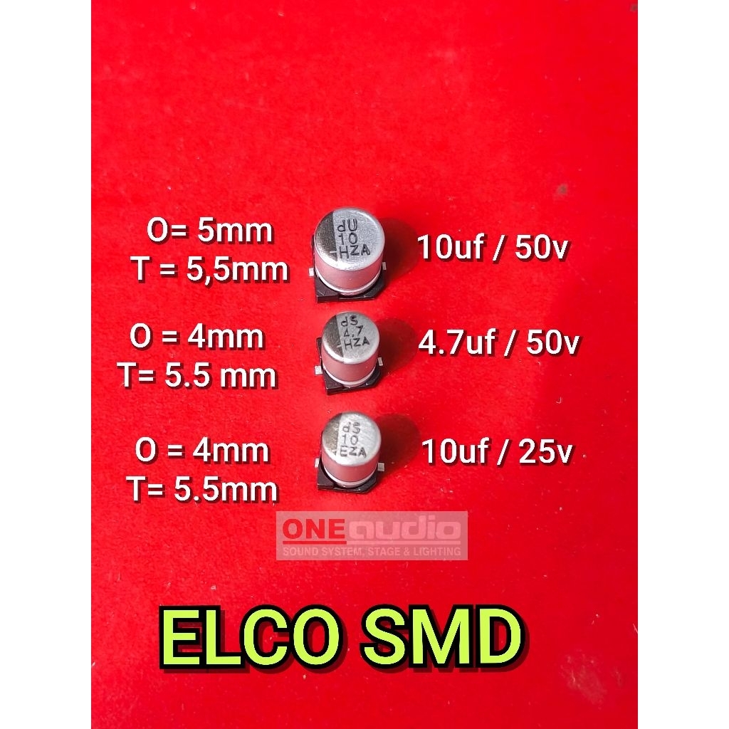 ELCO SMD 10uf  4.7uf 25v 50v  (4mm x5.5mm ) SMD