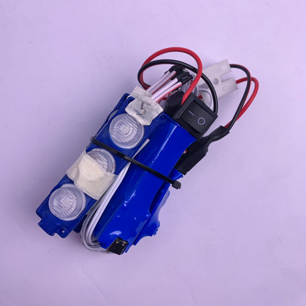 Lampu LED 12V 3 mata modul 5 CH layangan tenaga baterai cas dengan sensor cahaya 5 - 10 LED