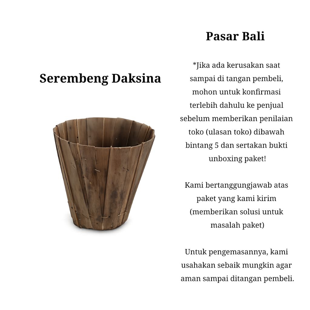 Kulit Daksina, Srembeng Daksina, Wakul Daksina, Sangku| Pasar Bali