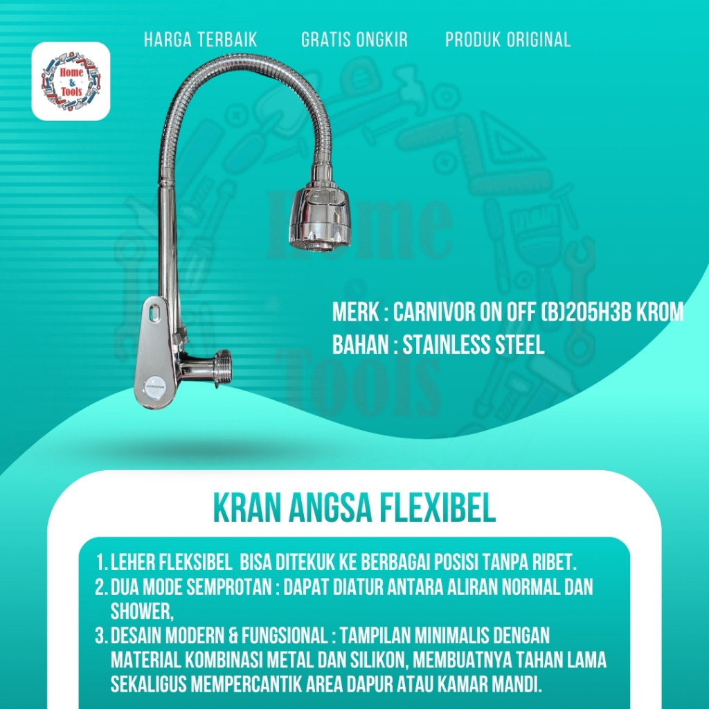 KRAN ANGSA KRAN CUCI PIRING KRAN DAPUR FLEXIBEL STAINLESS PVC UNTUK WASTAFEL DAN SINK / KRAN CUCI PI