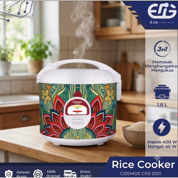Cosmos Magic Com CRJ 3301 N CRJ 3301 NB Rice Cooker 1.8 Liter CRJ3301N CRJ3301NB