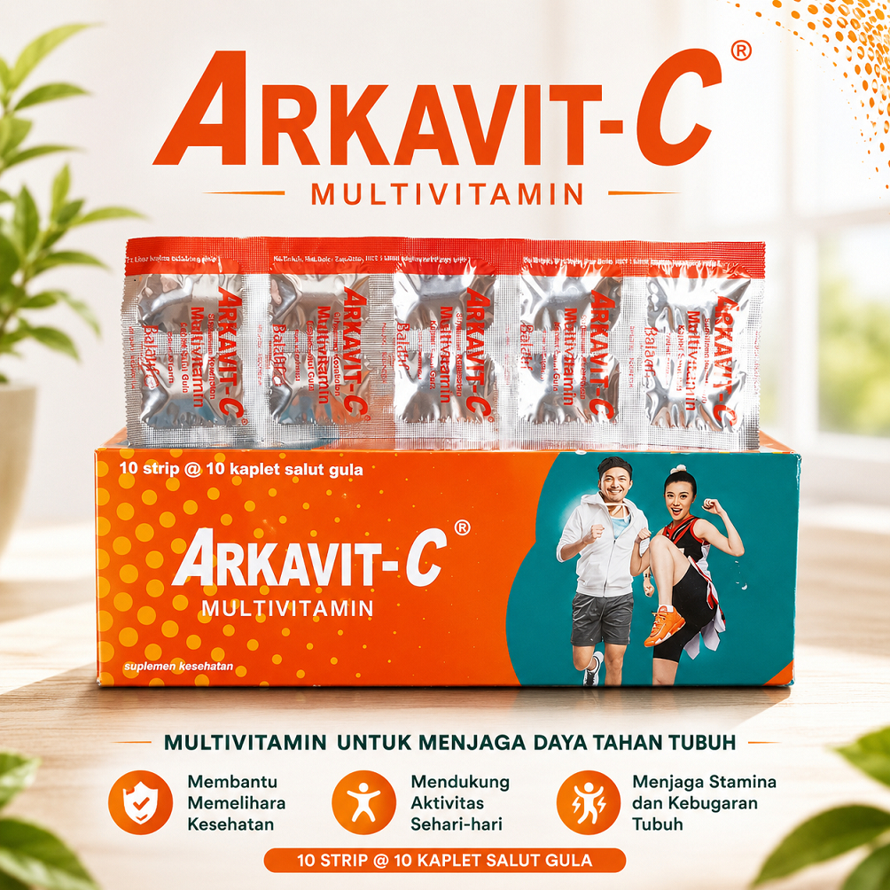 Arkavit C 10 Kaplet Salut Gula Vitamin C Suplemen Daya Tahan Tubuh