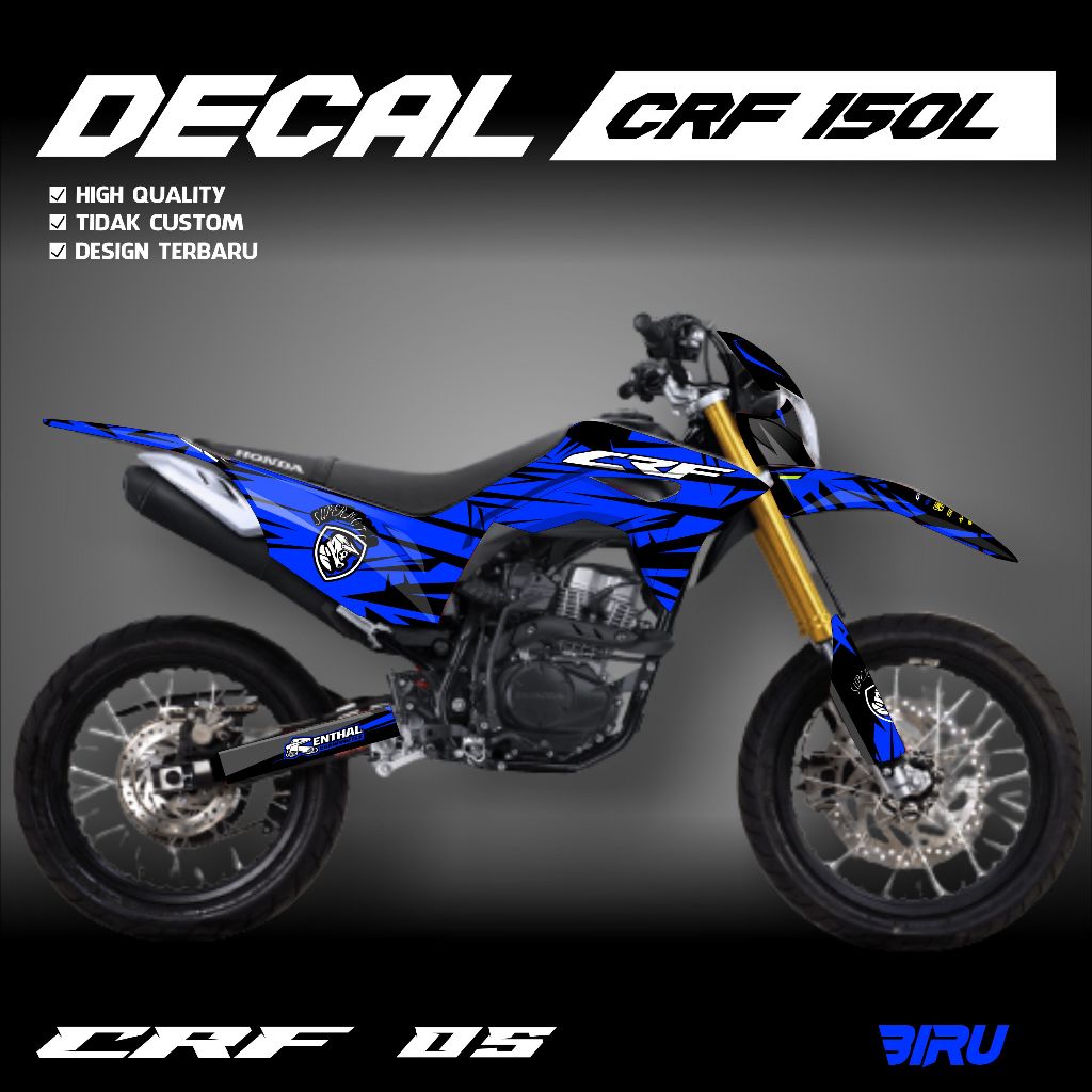 STICKER DECAL CRF 150L FULLBODY CUSTOM SIMPEL warna merah,biru,kuning,magenta,hijau stabilo