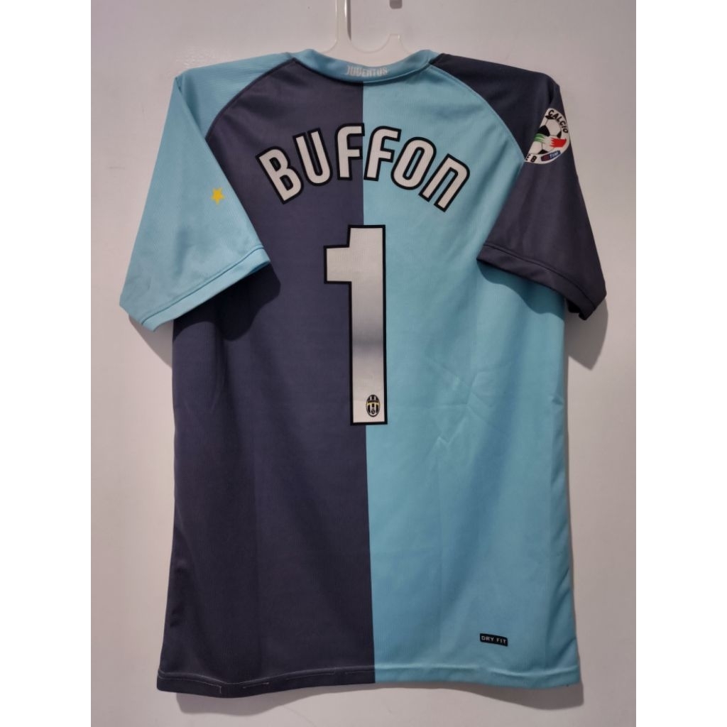 jersey baju bola retro buffon jupe biru abu sport casual