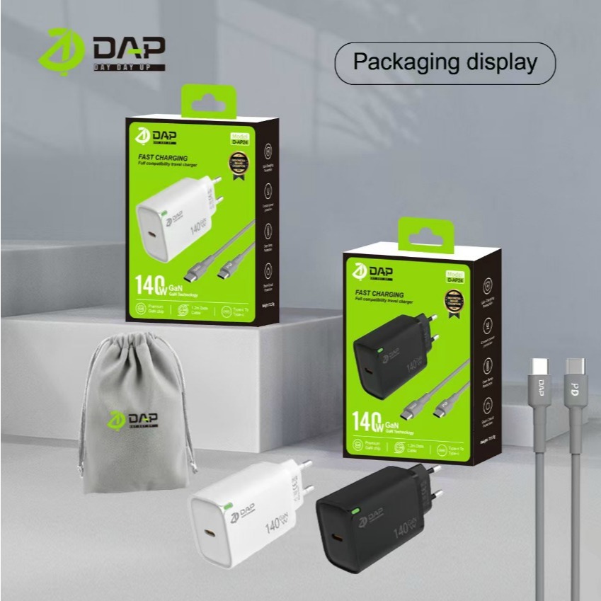 Charger DAP D-AP24 Type C To C 140W Fast Charging Casan DAP Usb C Ke C 140W