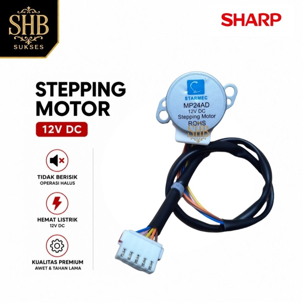 Motor swing AC sharp AH-A5UCY 1/2 PK - Dinamo swing ac Sharp 1/2PK A5UCY - Stepping motor ac sharp U