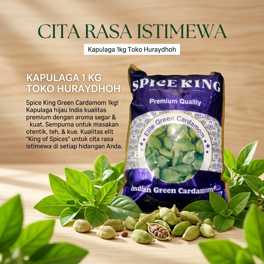 Kapulaga Hijau India Premium 1kg Spice King Original - Toko Huraydhoh Kapulaga Hijau India 1kg Spice