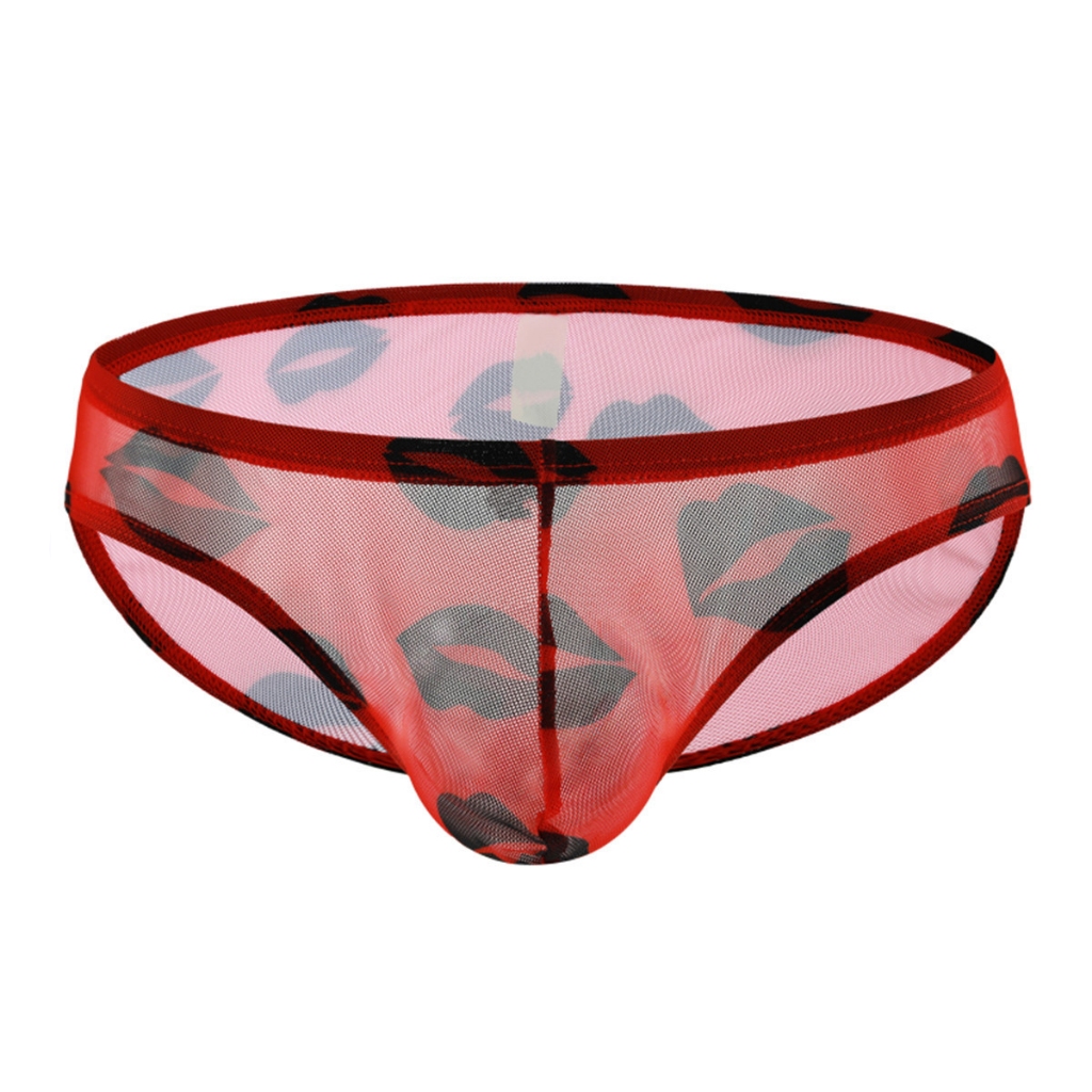 VANSKOOS Transparent Men Brief CD Celana Dalam Pria Transparan Merah 24XKR