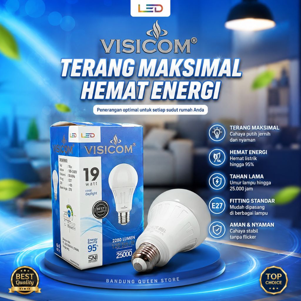 Lampu LED VISICOM 19 Watt A-bulb 6500K SNI