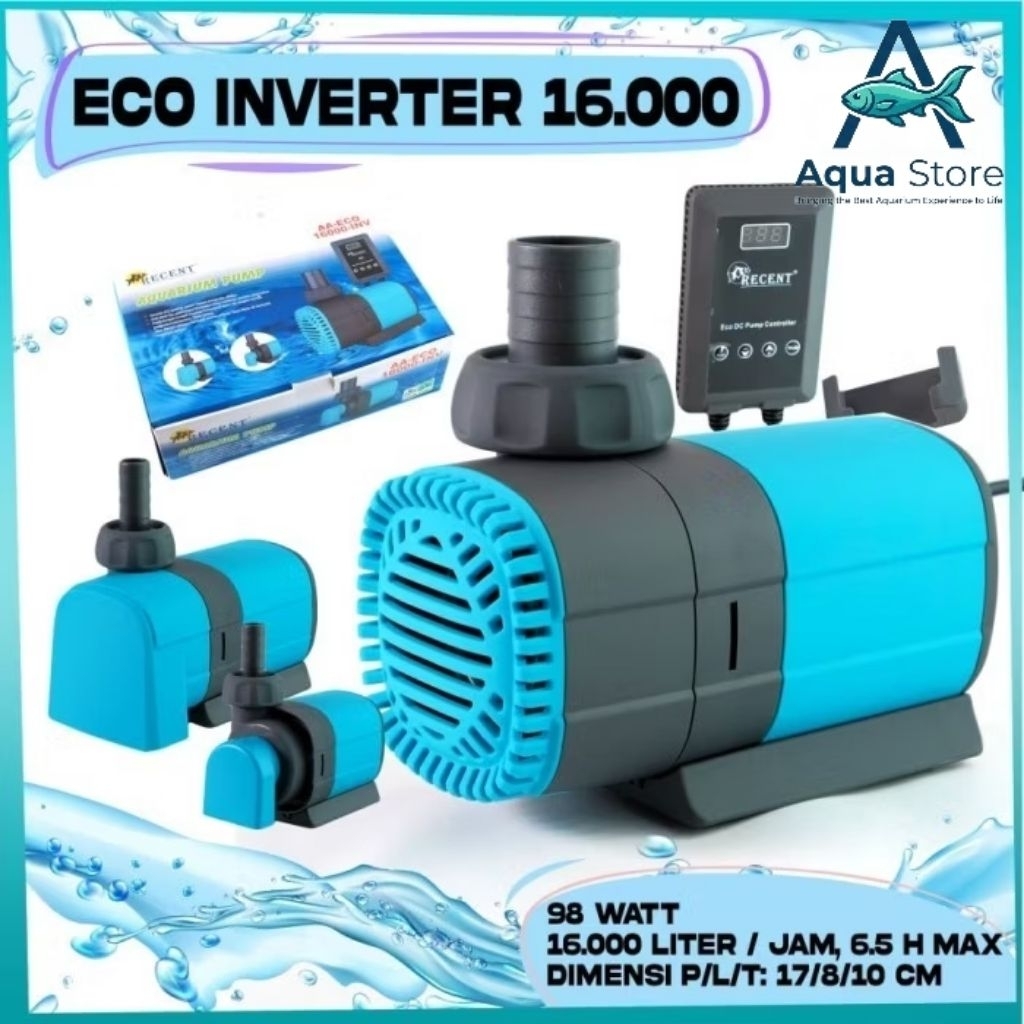 POMPA KOLAM AQUARIUM CELUP INVERTER RECENT AA ECO 16000 INV LOW WATT