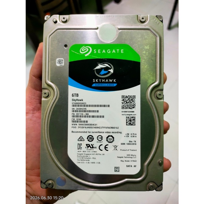 HDD 2tb &6TB SEAGATE 1(100/20) Rusak