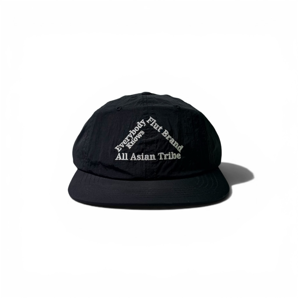 Topi 6 Panel Snapback - Flut Worldwide Areta Six Panel Nylon Caps Black