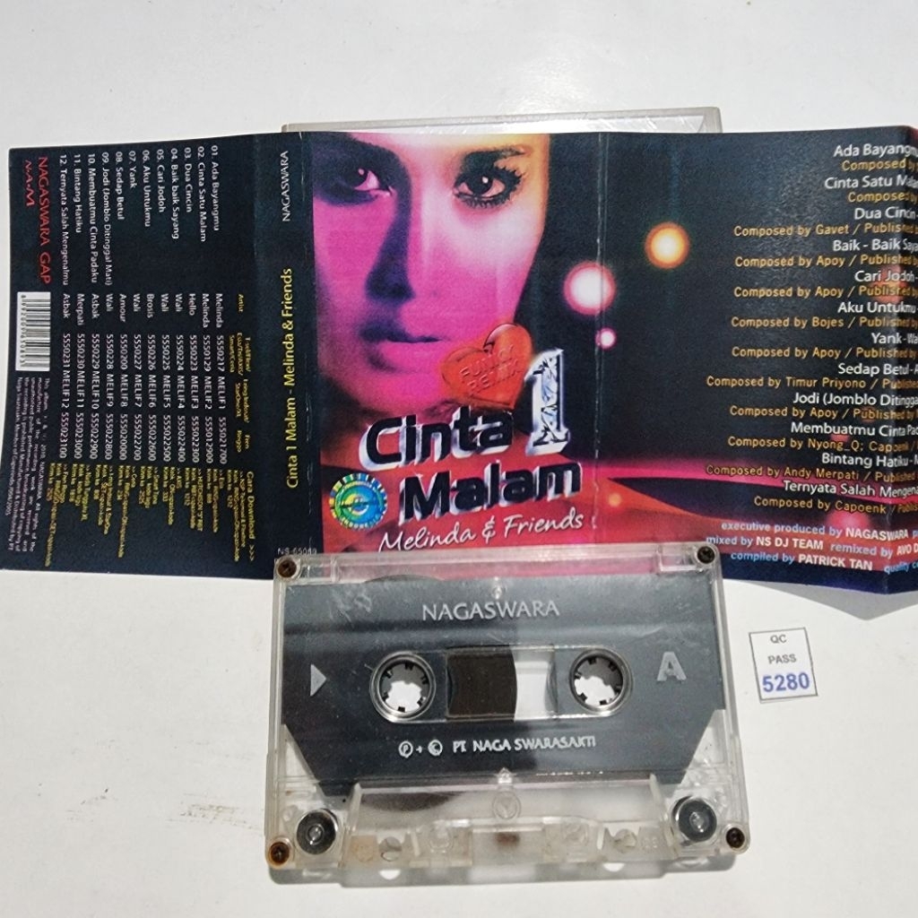 Kaset pita Melinda / Cinta 1 Malam (Tanpa Cover/Cover Copy an)