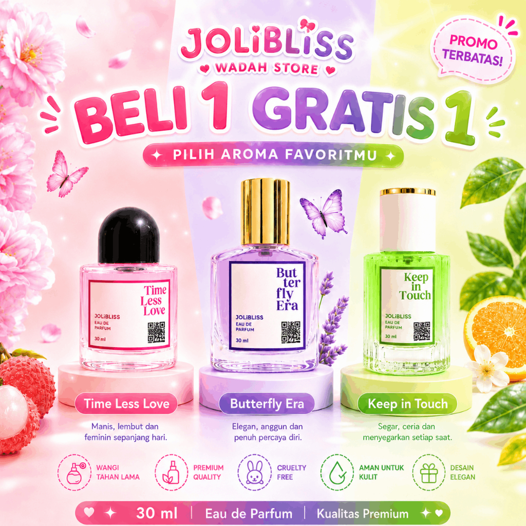 Beli 1 Gratis 1 Parfum Wanita EDP 30ml Keep In Touch Butterfly Era Time Less Love Aroma Fresh Floral