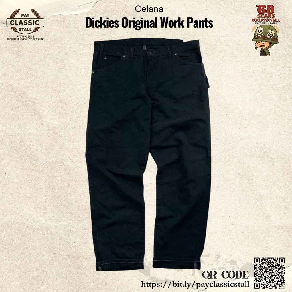 Dickies Original Work Pants W36 L32 Made in Mexico Celana Kerja Cargo Carpenter Hitam 100% Cotton