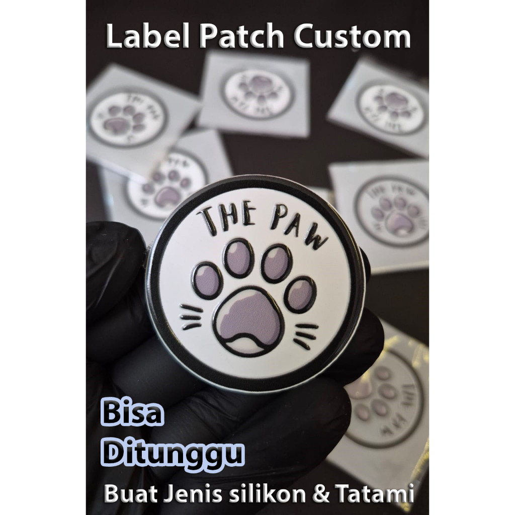 Label Patch Custom desain 3D  bahan rubber  silikon tatami dan karet hologram 3D  buat emblem tas ka