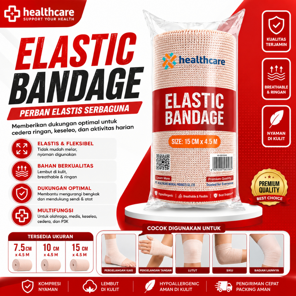 Verban Elastis Perban Elastis Elastic Bandage Healthcare Pembalut Cedera Keseleo Lutut Pergelangan T